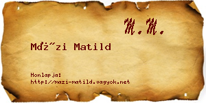 Mázi Matild névjegykártya